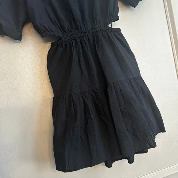 NWT Madewell Seersucker Puff Sleeve Cutout Mini Dress - Size S - Picture 6 of 10